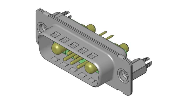 FCT from Molex 173107 7 Way Straight PCB D-Sub Connector Female 2.74 mm Pitch, with 4 to 40 Screw Lock | FM7W2P1-1410 / 1731071111