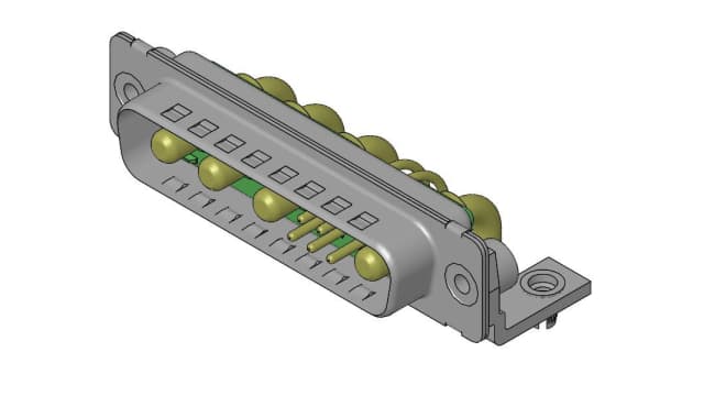 FCT from Molex 173107 9 Way Right Angle PCB D-Sub Connector Female 2.54 mm Pitch, with 4 to 40 Screw Lock | FM9W4P5-1343 / 1731071938