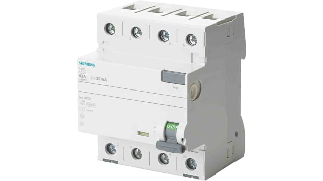 Siemens 5SV3 RCCB, 80A, 4 Pole, 100mA, Type A, 400V ac | 5SV3447-6