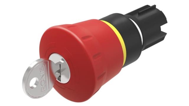 EAO 45 Series, Key Release, Emergency Stop Push Button Head 40 mm Diameter | 45-2C35.1920.110