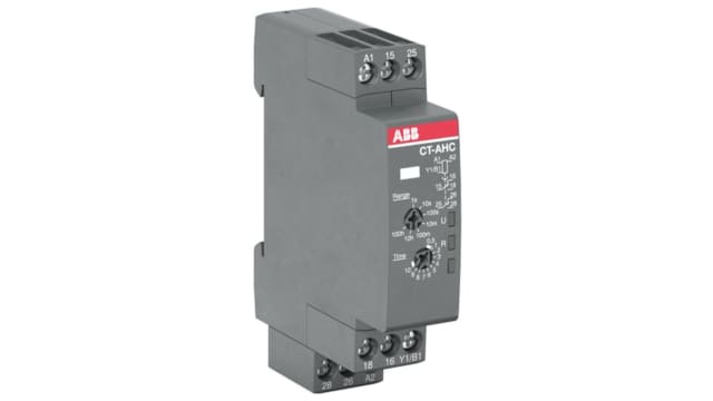 ABB CT-C Series DIN Rail, Snap-On Timer Relay, 24 → 240V ac, 2-Contact, 0.05 s - 100h, 1-Function, SPDT | 1SVR508110R0100