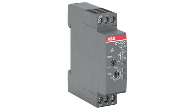 ABB CT-C Series DIN Rail, Snap-On Timer Relay, 240V, 2-Contact, 0.05 → 600s, 1-Function | 1SVR508211R0100