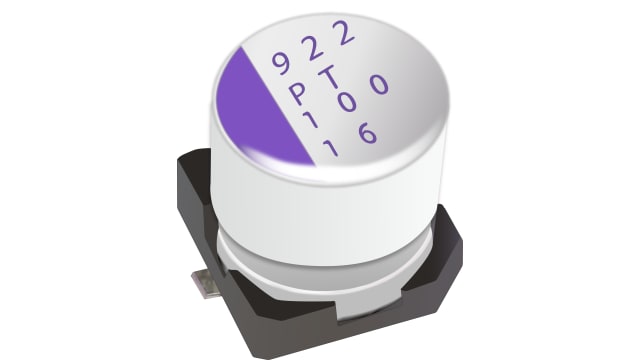 Panasonic 820μF Conductive Polymer Aluminium Solid Capacitor 6.3V dc, Surface Mount - 6SVPT820M | 6SVPT820M