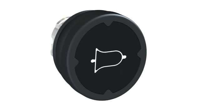 Schneider Electric ZB4 Series Black Spring Return Push Button Head, 22 mm Cutout, IP66, IP67, IP69K | ZB4BC28001RA