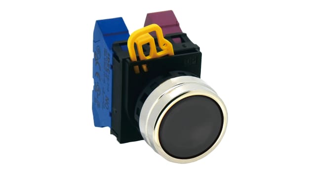 Idec YW4B Series Black Maintained Push Button Head, 22 mm Cutout, IP65 | YW4B-A1B