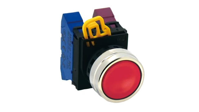 Idec YW4B Series Red Maintained Push Button Head, 22 mm Cutout, IP65 | YW4B-A1R