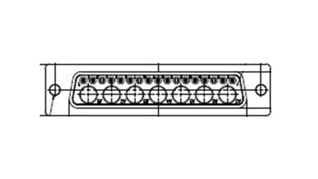 FCT from Molex 172704 17 Way Straight Rear Panel D-Sub Connector Male 2.84 mm Pitch, with Flange | FM24W7PA-K120 / 1727040025