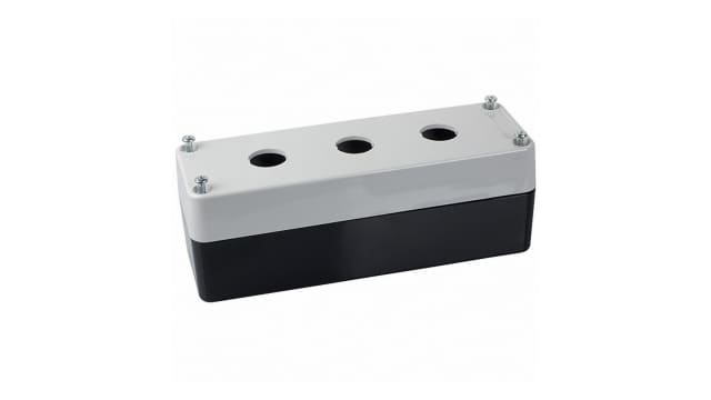 Omron White, Black A22Z Enclosure - 3 Hole 22 mm Diameter | A22Z-B103