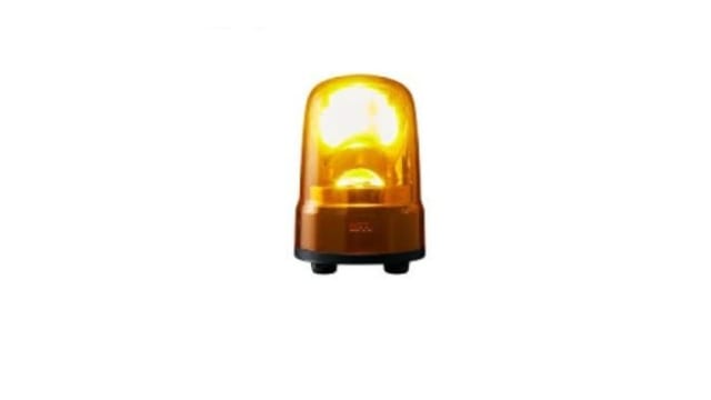 Patlite SK Series Amber Sounder Beacon, 100 →240 VAC, IP23 (IP65: with rubber gasket 'SZW-103'), Base Mount | SKH-M2TB-Y