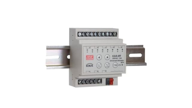 MEAN WELL KNX 180 mW Dimming Controller DIN Rail Power Supply KNX Universal Actuator, Actuator, DIN Rail Mount, 230 V | KAA-8R-10