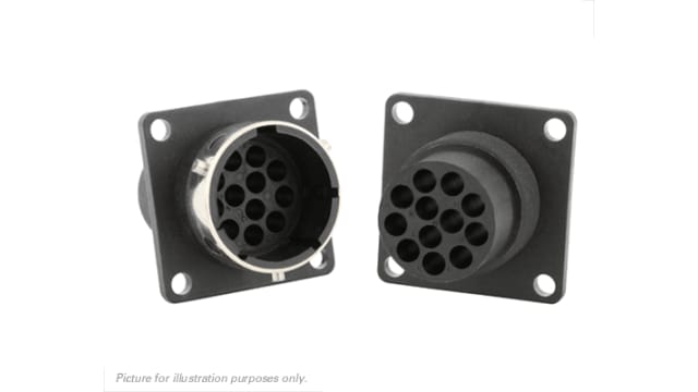 Souriau Sunbank by Eaton, UTG Straight 12 Way Flange Connector Female, Male Contacts,Shell Size 14, Bayonet | UTG01412P