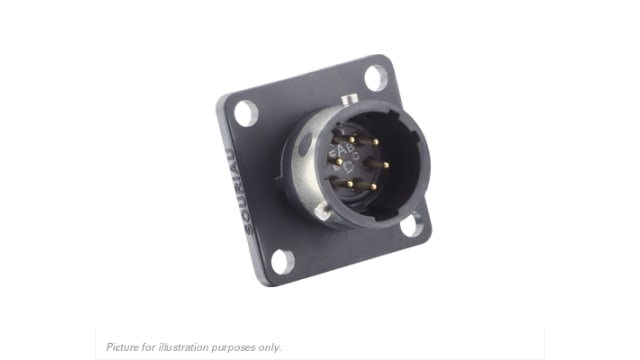 Souriau Sunbank by Eaton, UTGX Straight 6 Way Flange Circular Connector Male, Male Contacts,Shell Size 10, Bayonet, | UTGX010D6P