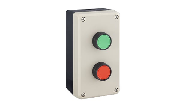 Idec Grey Polycarbonate FB Enclosure - 2 Hole 22 mm Diameter | FB2W-211Z