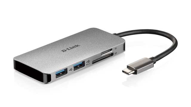 D-Link 2 Port USB 3.0 USB C  Hub, USB Powered, 95 x 45 x 11mm | DUB-M610