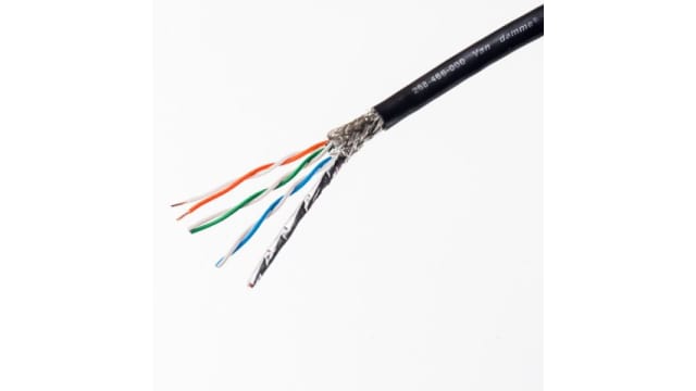 Van Damme Cat6a Ethernet Cable, 50 m, Black, Shielded Polyvinyl Chloride Sheath | 268466000/50