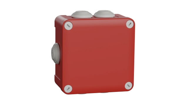 Schneider Electric Mureva Series Red Polypropylene Junction Box, IP55, 118 mm, 118 mm 61 mm | ENN05165