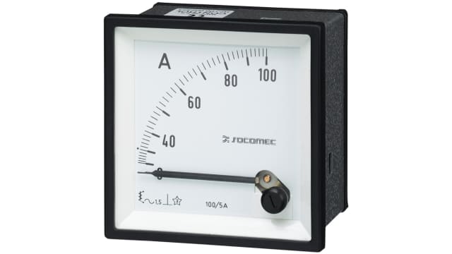 Socomec 192A Analogue Panel Ammeter 100 A AC, 72 mm x 72 mm | 192A1310