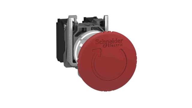 Schneider Electric ZB4 Series Twist Release Emergency Stop Push Button, Panel Mount, 22mm Cutout, SPDT | XB4BS8445EX