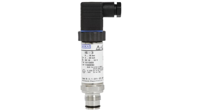 WIKA IS-3 Series Pressure Sensor, 0bar Min, 2.5bar Max, Analogue 4 → 20 mA Output, Gauge Reading | 14122690