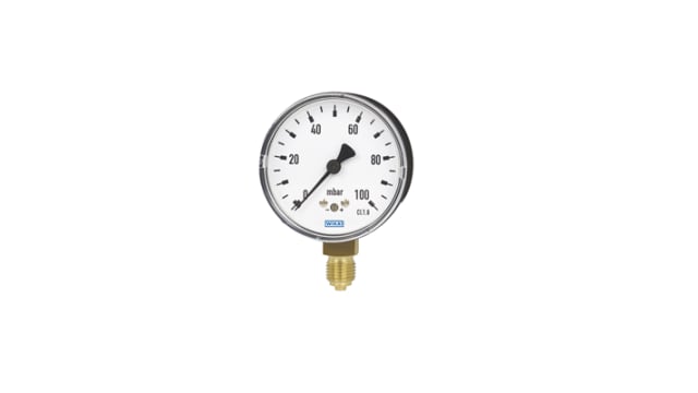 WIKA NPT 1/4 Analogue Pressure Gauge 400mbar Bottom Entry 63mm Outside Diameter | 9803755