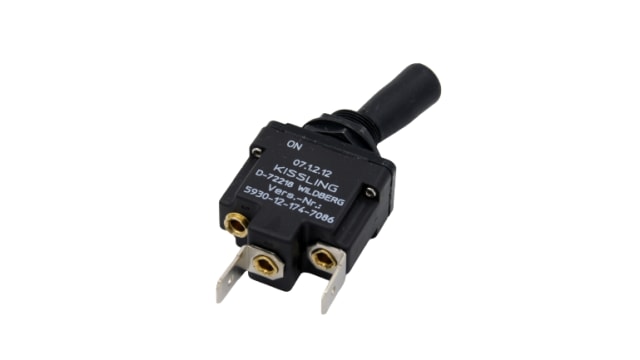 TE Connectivity Toggle Switch, Through Hole Mount, On-Off, SPST, Quick Connect Terminal | 07-1-2-12