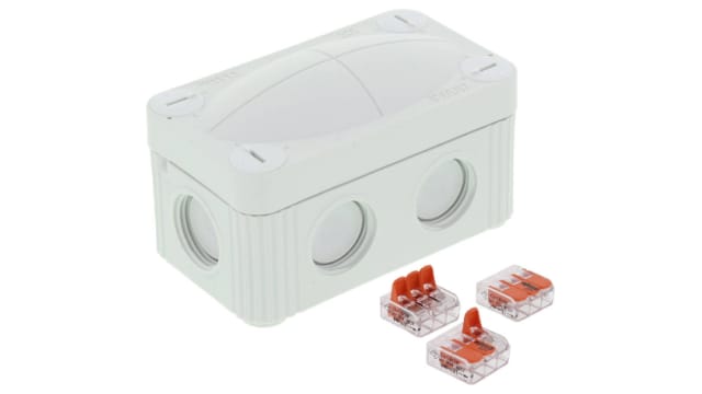 WISKA RAL 7035 Polypropylene Junction Box, IP66, IP67, 4 Terminals, 85 mm, 49 mm 51 mm | 10109901