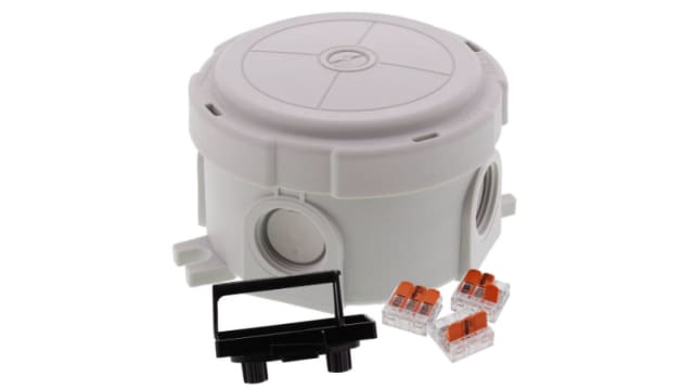 WISKA RAL 7035 Polypropylene Junction Box, IP67, IP66, 4 Terminals, 49 mm, 49 mm 57 mm | 10110635