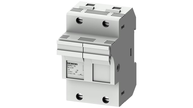Siemens 50A Rail Mount Fuse Holder for 14 x 51mm Fuse, 2P, 690V | 3NW7121