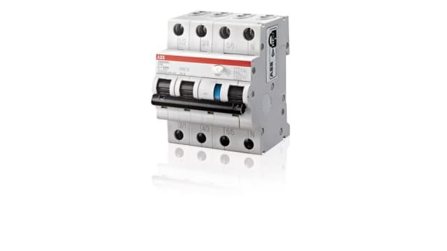 ABB Residual Current Circuit Breaker with Overload Protection, 32 A Current Rating, 4-Pole, 30 mA Trip Sensitivity, Type | 2CSR256040R1324 DS203NC C32 AC30