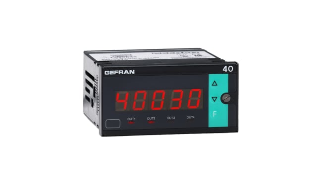 Gefran 40B 96 LED Digital Panel Multifunction Meter for Pressure, Force,  44.5 mm  x 92 mm | 40B-96-5-24-RR-00-0-0-1(ex. S04)