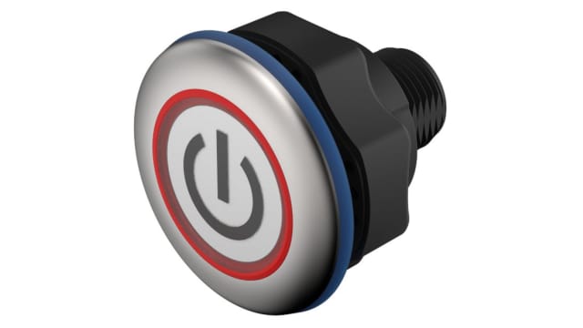 EAO Capacitive switch Latching NO Illuminated, Green, IO-Link, IP69K | 84-ACKS-C16-04C3