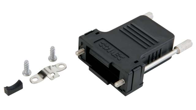 CONEC 165X Series Plastic Straight D-Sub Backshell, 9 Way Strain Relief | 165X13469X