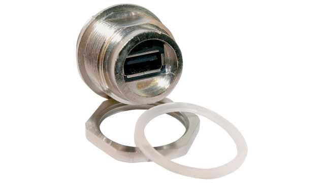 CONEC Straight, Panel Female- 1 Port Type USB Type A IP67 USB Adapter USB 2.0 | 17-200431