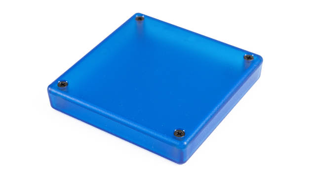 Hammond 1551 Series Translucent Blue, Grey, Black ABS General Purpose Enclosure, IP54 Flanged 15 mm, 60 mm, 60 mm | 1551TTFLBK