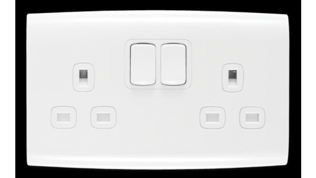 Contactum White 2 Gang Plug Socket, 13 A Indoor | ALF4356WHW