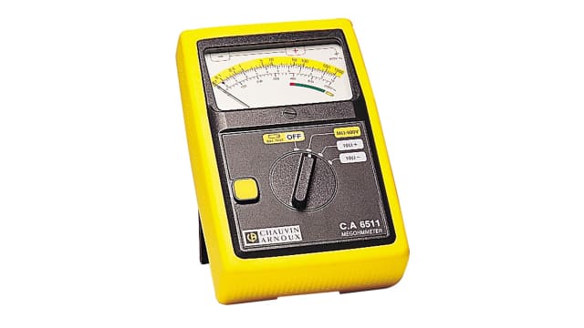 Chauvin Arnoux Insulation Tester, 500 V Min, 500 V Max, 1000 mΩ | P01140201