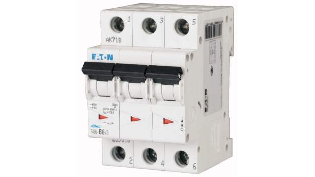 Eaton xEffect xEffect Miniature Circuit Breaker, 3-Pole, 3 A, Type B, 400 V ac AC, 6 kA Breaking Capacity | 177582 FAZ6-B3/3