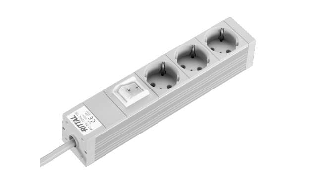 Rittal Type F 3 Gang Power Distribution Unit, 2m Cable, 16A, 250 V | 7240120