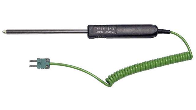Chauvin Arnoux Type K Needle Surface Temperature Probe, 130 mm Length, 8 mm Diameter, 900 °C Max | P03652920