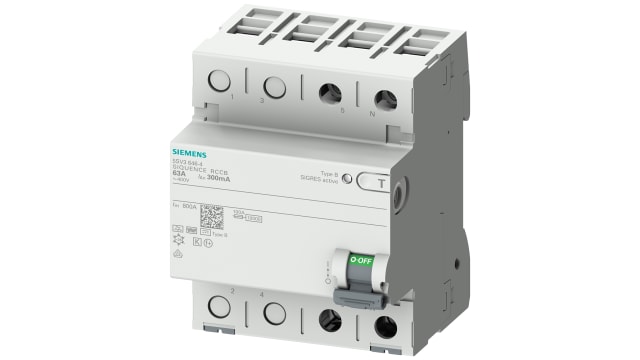 Siemens 5SV3322 RCCB, 25A, 2 Pole, 30mA, Type B, 230V ac | 5SV3322-4