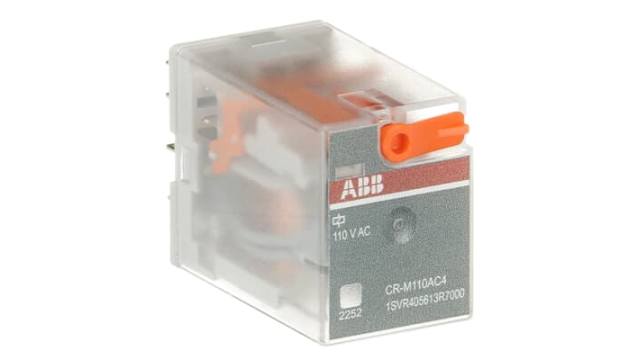 ABB CR-M Series Interface Relay, DIN Rail Mount, 110V ac Coil, 4CO (SPDT), 6A Load | 1SVR405613R7000 CR-M110AC4