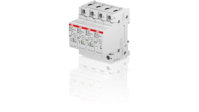 ABB, OVR Surge Protection Device 400V ac Maximum Voltage Rating 40 kA Maximum Surge Current Surge Protective Devices SPD | 2CTB815704R2000 OVR T2 3N 40-275s P QS