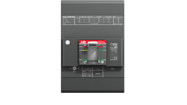 ABB, SACE Tmax XT, XT3S Molded Case Circuit Breaker 3-Pole 250 A, Breaking Capacity 3 kA, Fixed | 1SDA068221R1 XT3S 250 TMD 250A FF