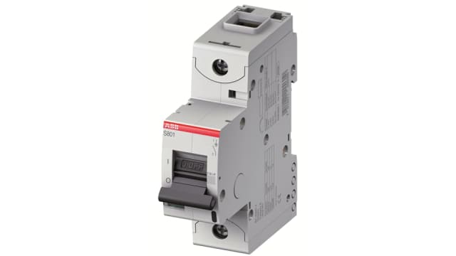 ABB High Performance S800C Miniature Circuit Breaker, 1-Pole, 10 A, Type C, 440 V AC, 125 V DC, 25 kA Breaking Capacity | 2CCS881001R0104 S801C C 10A - 25 KA