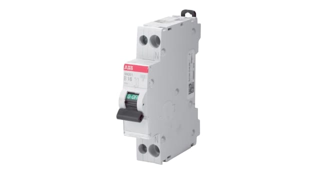 ABB MCB SN200 SN201 Miniature Circuit Breaker, 2-Pole, 20 A, Type C, 400 V AC, 6 kA Breaking Capacity | 2CSS255101R0204 SN201-C20