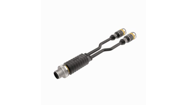 Turck Male 4 way Straight to Female 5 way M12 x 2 Sensor Actuator Cable, 1 m | VBRS4.4-2RKC4T-1/1/TEL