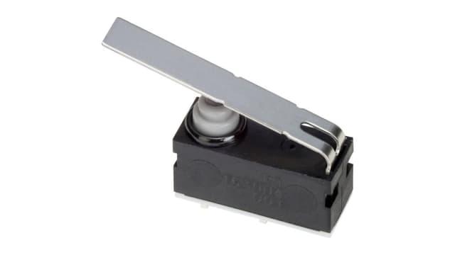 Omron Long Straight Lever Subminiature Micro Switch, Left Angle PCB Terminal, SPST, IP67 | D2AW-R5-A053FL R