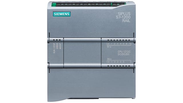 Siemens SIPLUS S7-1200 CPU 1212C Series PLC CPU for Use with SIPLUS S7-1200, 28.8 V Supply, Transistor Output, | 6AG2212-1AE40-1XB0