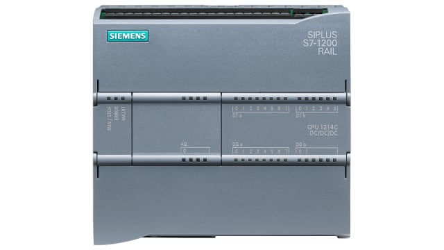 Siemens SIPLUS S7-1200 CPU 1214C Series PLC CPU for Use with SIPLUS S7-1200, 24 V Supply, Transistor Output, 10-Input, | 6AG2214-1AG40-1XB0