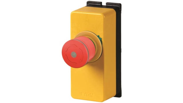 Eaton Twist Release Control Station Switch - 2 NC, Plastic, 1 Cutouts, Red, IP65, IP69, IP66 | 199355 M22-PVLT30/FK02/RG/FIY1